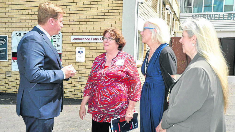 DISCUSSION: Former Deputy Premier Troy Grant talks to Muswellbrook Hospital health services manager Wendy Hordern, HNEH capital works acting manager Jennina Porter, and HNEH’s Hunter Valley cluster general manager Yvonne Patricks.