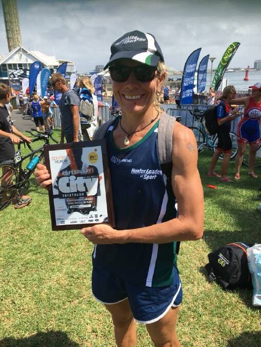 VICTORIOUS: Scone's Nicky Western, who took out the women’s crown at the Sparke Helmore Newcastle City Triathlon at the weekend.