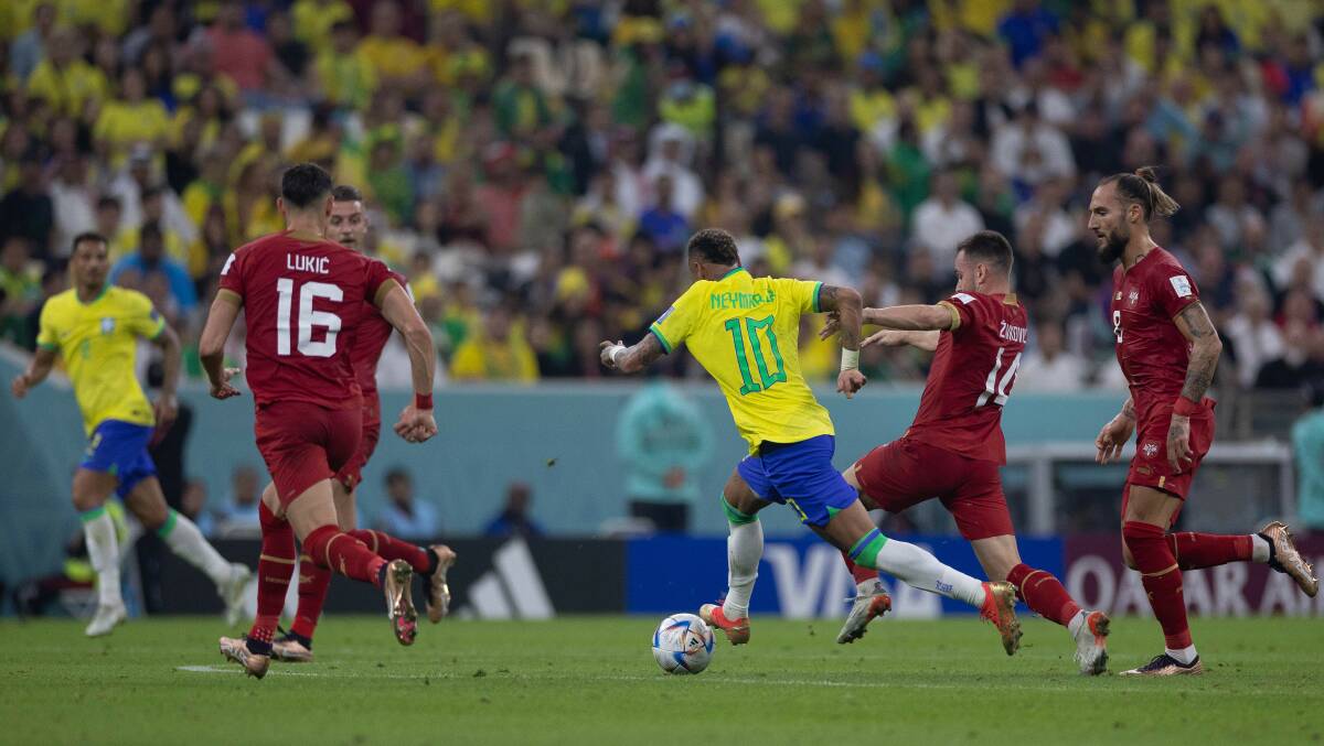 Neymar player from Brazil during a match against Serbia at the Lusail stadium for the 2022 World Cup championship. Picture by Pedro Martins/AGIF/Sipa USA