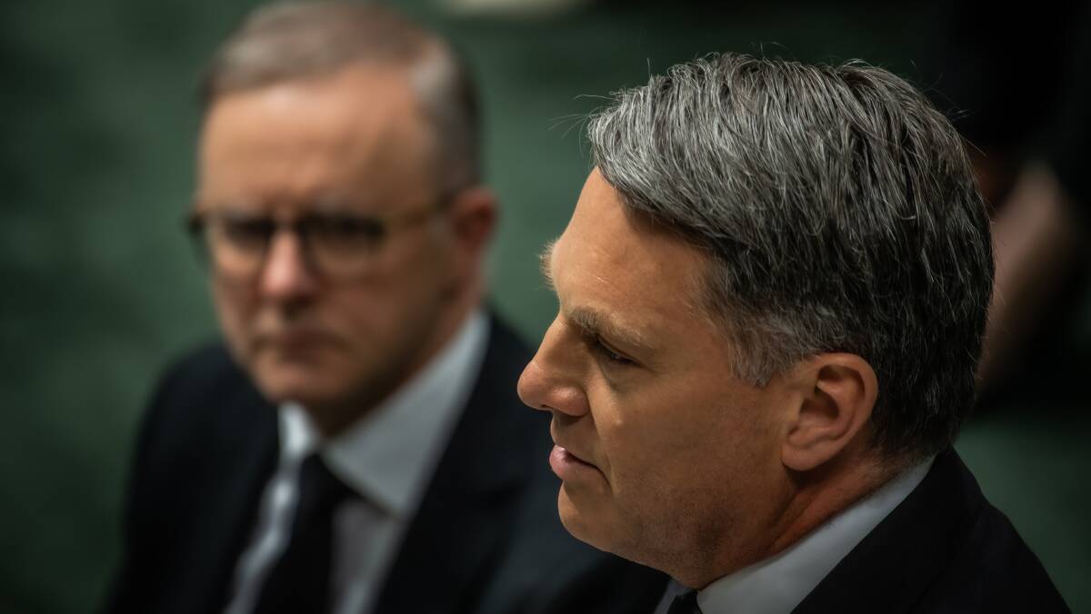 Defence Minister Richard Marles, right, and Prime Minister Anthony Albanese need to rethink military spending. Picture by Karleen Minney