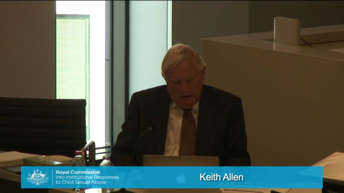 Keith Allen in the witness box on day five of the royal commission.
