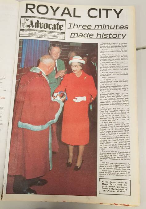 Arise Burnie, new title for old town delivered in Royal style in 1988