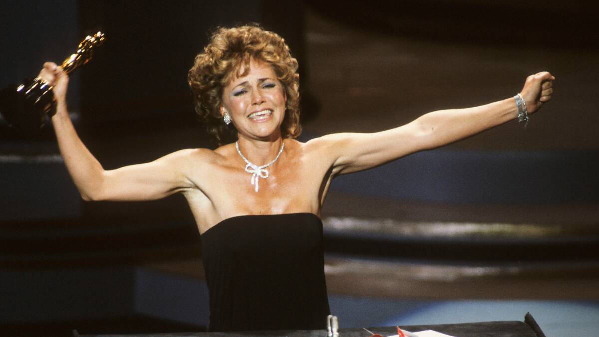 Sally Field accepting her 1985 Oscar for Places in the Heart. Picture Getty Images