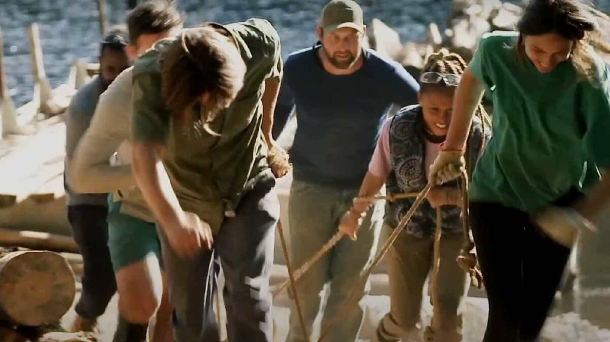 The 12 contestants must work together to build a 330-metre bridge in 17 days using only primitive tools. Picture: Paramount+