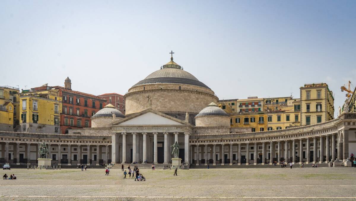 The Basilica San Francesco da Paola is opposite the Royal Palace in central Naples.