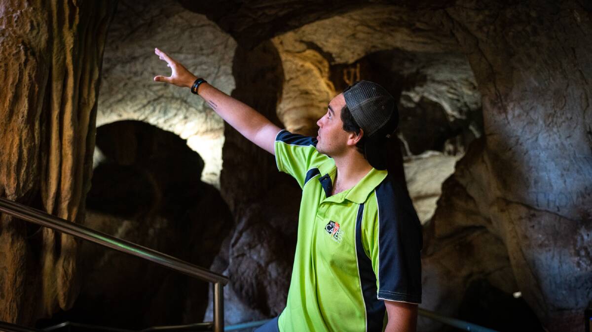 Guide Isaac George is the fourth generation of his family to work at Wellington
Caves.