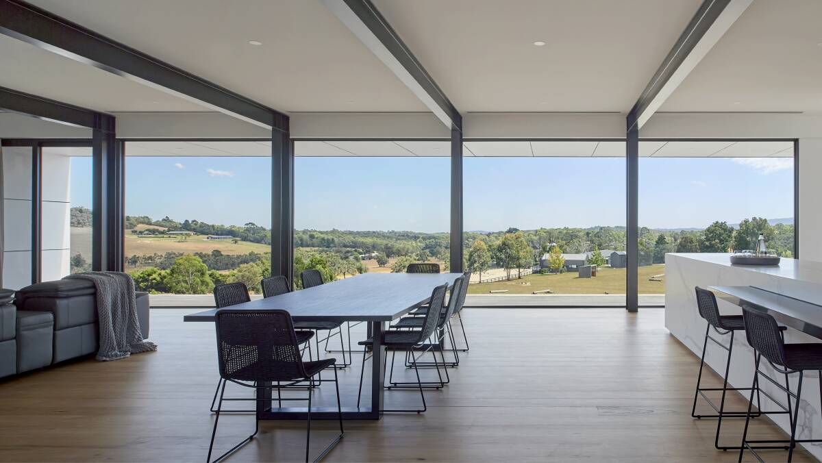 KNOCKOUT OUTLOOK: The design brief was to frame the home and provide spectacular open rural views.
