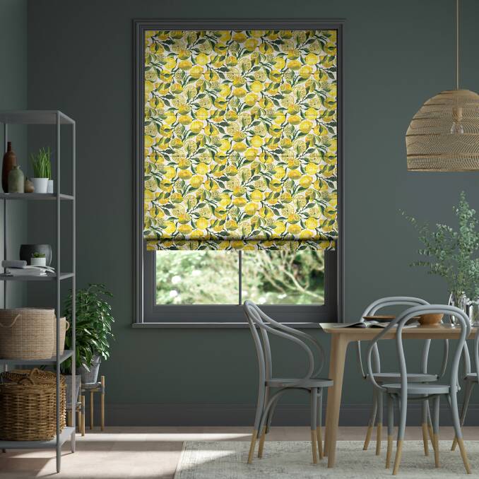 Emma Bridgewater Roman blind, from $87, blindsonline.com.au. Inject personality into your kitchen or dining area with this zesty window covering. 