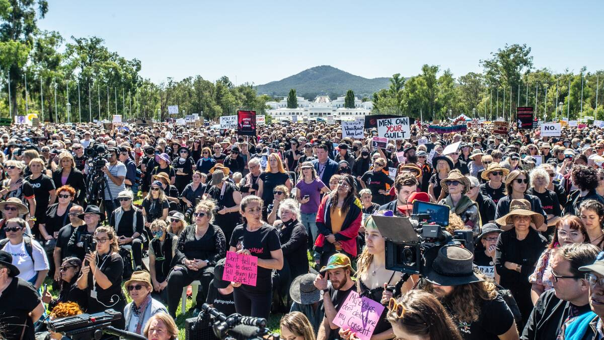 The March 4 Justice protest at Parliament House in 2021. Picture by Karleen Minney