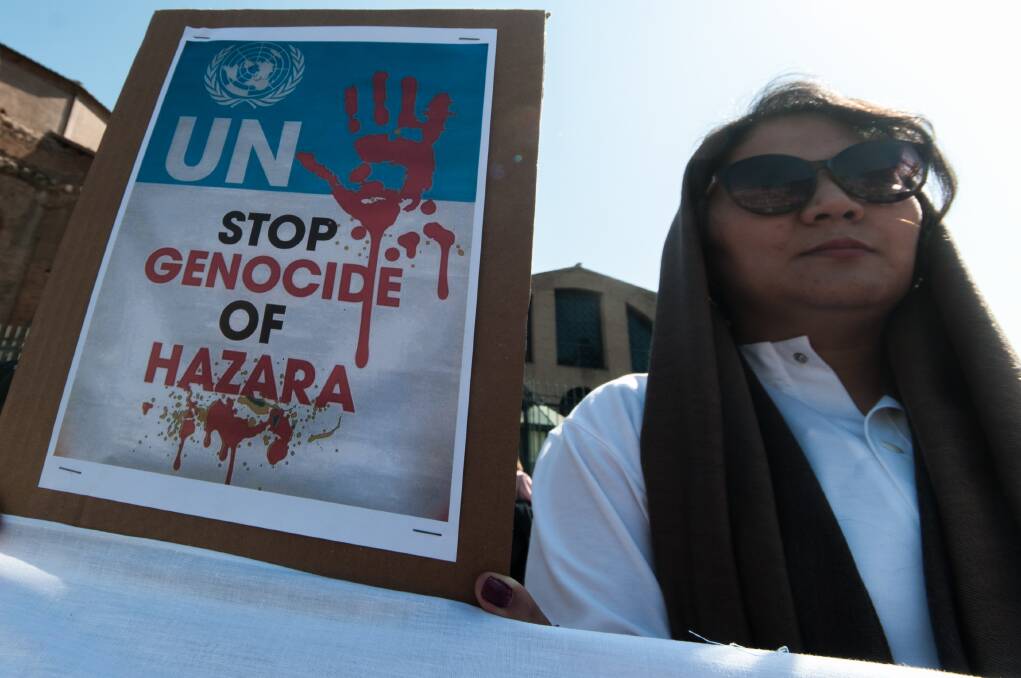Protestors have called on the international community to help Hazaras in Afghanistan. Picture Getty Images 