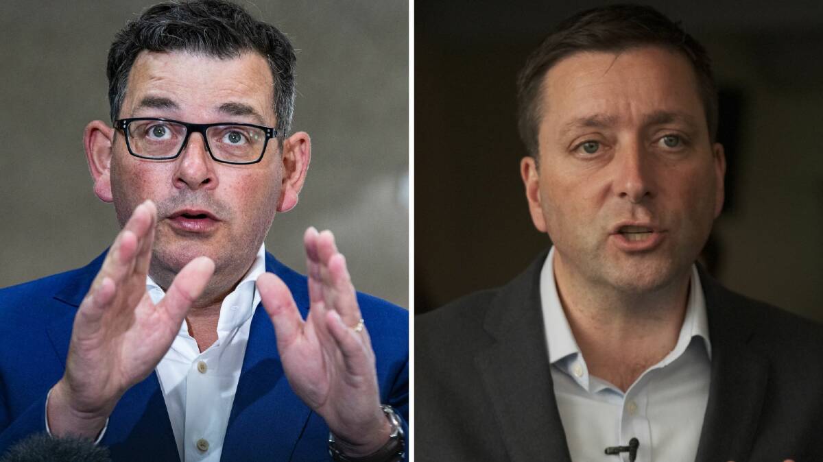 Victorian Premier Daniel Andrews will square off with Liberal leader Matthew Guy. Pictures Getty Images, Chris Doheny