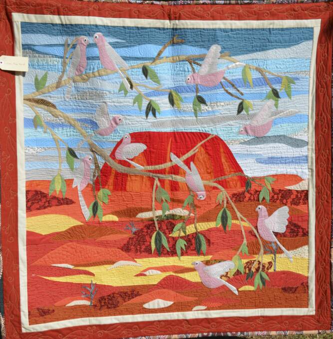 Laura-Mae's work "On the 10th of the 10th" which features ten galahs. 