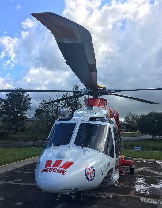 Rescue Helicopter lands at Muswellbrook