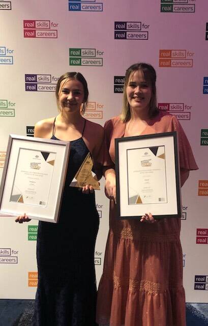 HIGH HOPES: Tarnisha Winsor (left) and Lucy Allen did the Hunter region proud at the Australian Training Awards. 