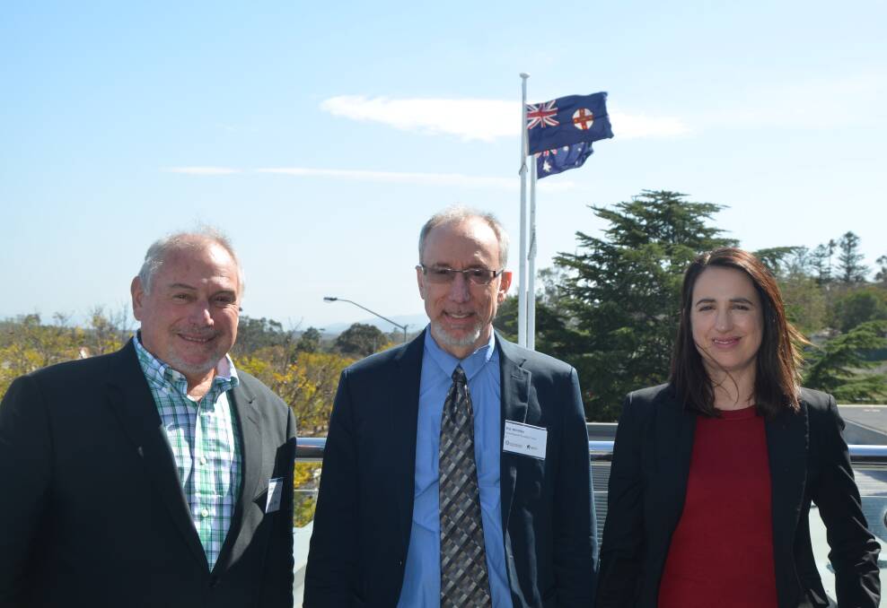 Gary White (left), Dr Will Rifkin and Dr Anthea Bill all made important speeches at the Hunter Research Foundation Centre in Muswellbrook on Wednesday.