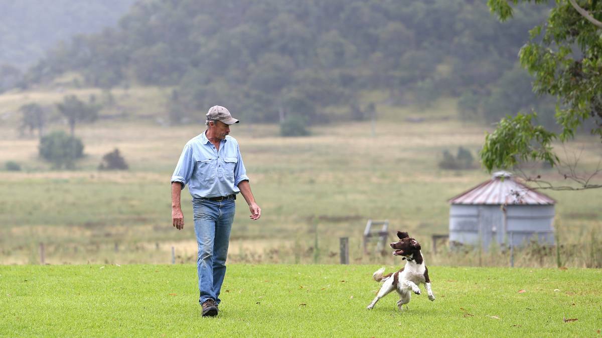 Michael White at his Wybong property outside of Muswellbrook. Picture by Peter Lorimer