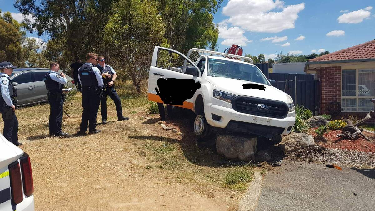 The driver is alleged to have attempted to drive through a wire fence before driving onto a large rock. Picture Supplied
