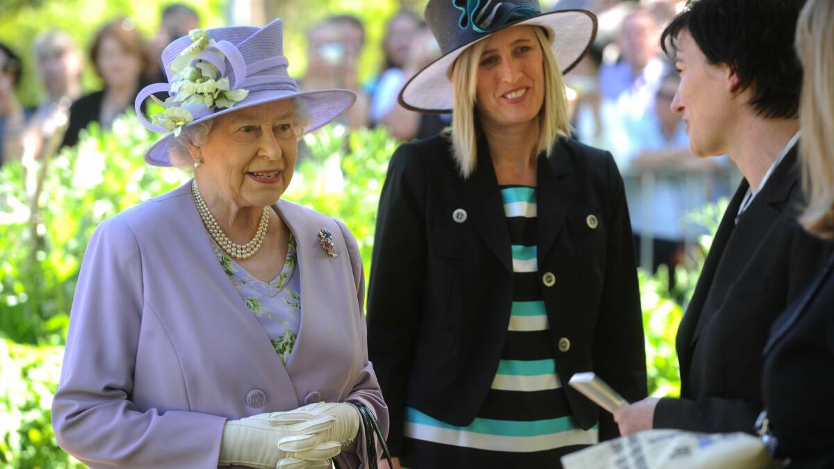 Queen Elizabeth II and Katy Gallagher in Canberra. Picture by Marina Neil