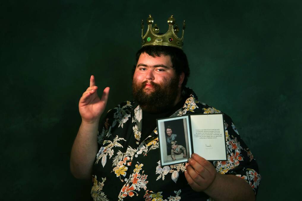 Ricky Gamble is excited to have gotten a card from the King. Picture by Sylvia Liber.