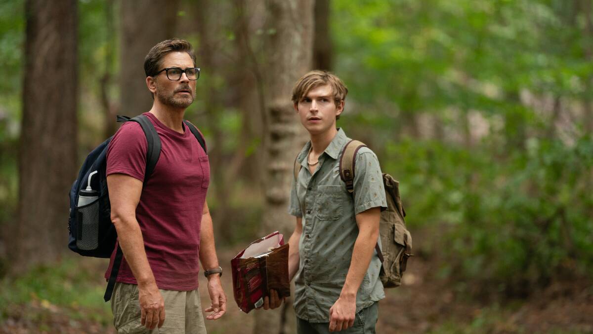 Rob Lowe, left, and Johnny Berchtold in Dog Gone. Picture Netflix