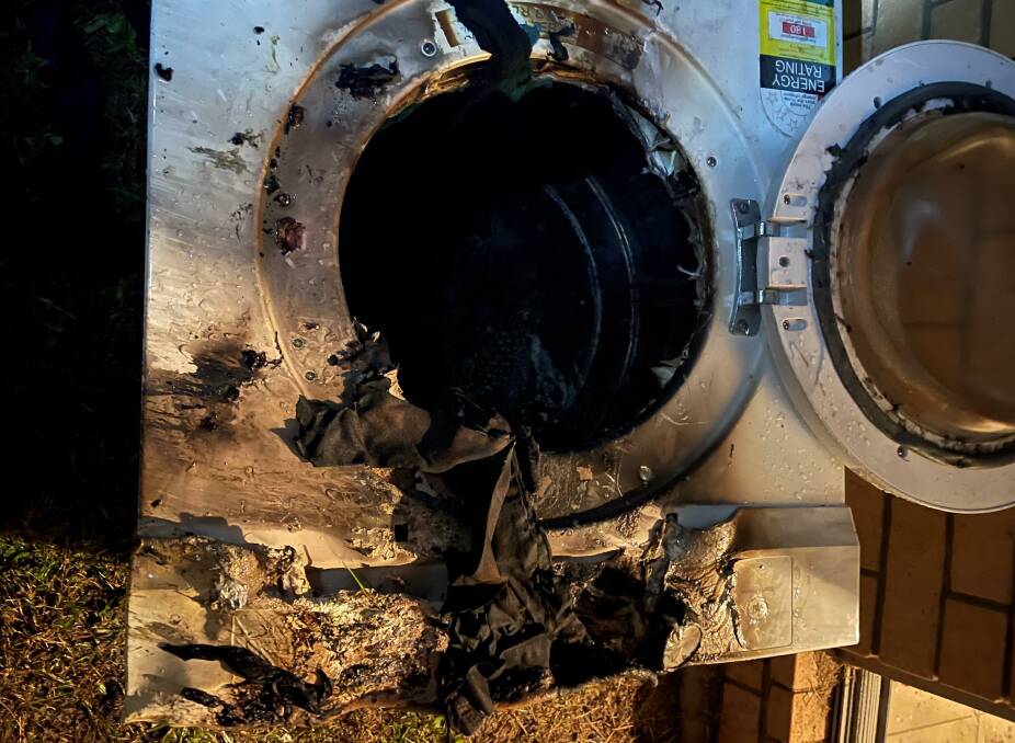 HOT CYCLE: The dryer where the Muswellbrook fire is believed to have begun. Picture: Fire and Rescue NSW