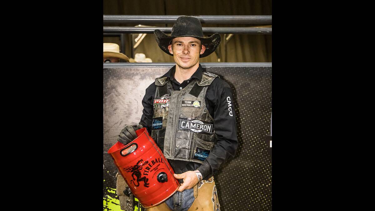 Singleton cowboy Cody Heffernan has rounded out the PBR season with a first and fifth place to put himself within 80 points of board leader Aaron Kleier. Picture Stephen Mowbray