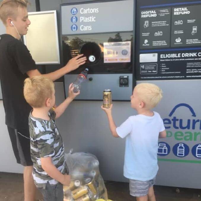 The 3 Brothers Recycling trio - Harley, Zane and Khi Dever. Picture: Facebook/3 Brothers Recycling Cans - Muswellbrook and surrounds. Photo supplied.