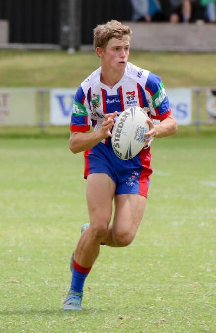 Lachlan Hails playing for the Newcastle Knights juniors. Photo supplied. 