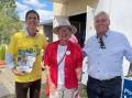 Upper Hunter state election candidates Dave Layzell, Nationals, Peree Watson, Labor and Dale McNamara, Independent at the polls. Picture by Louise Nichols. 