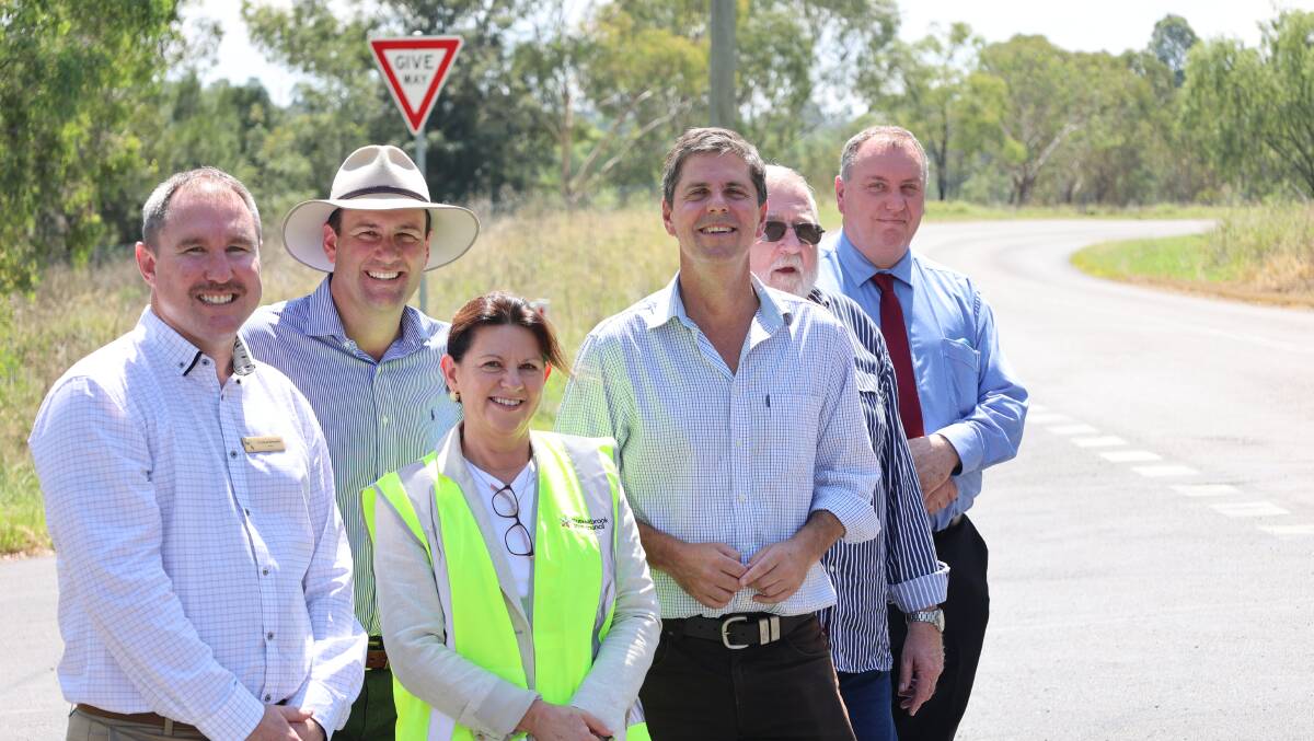 Dave Layzell MP with Minister for Regional Transport and Roads Sam Farraway and Muswellbrook Mayor Steve Reynolds joining a Muswellbrook Shire Council inspection of Coal Road. Photo supplied.