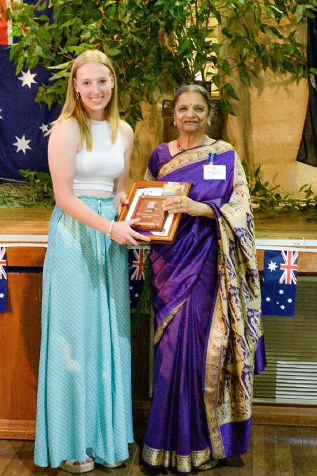 Young Citizen of the Year Jorji Taaffe with Australia Day ambassador Promila Gupta OAM at a ceremony in Merriwa. Photo from Upper Hunter Shire Council.