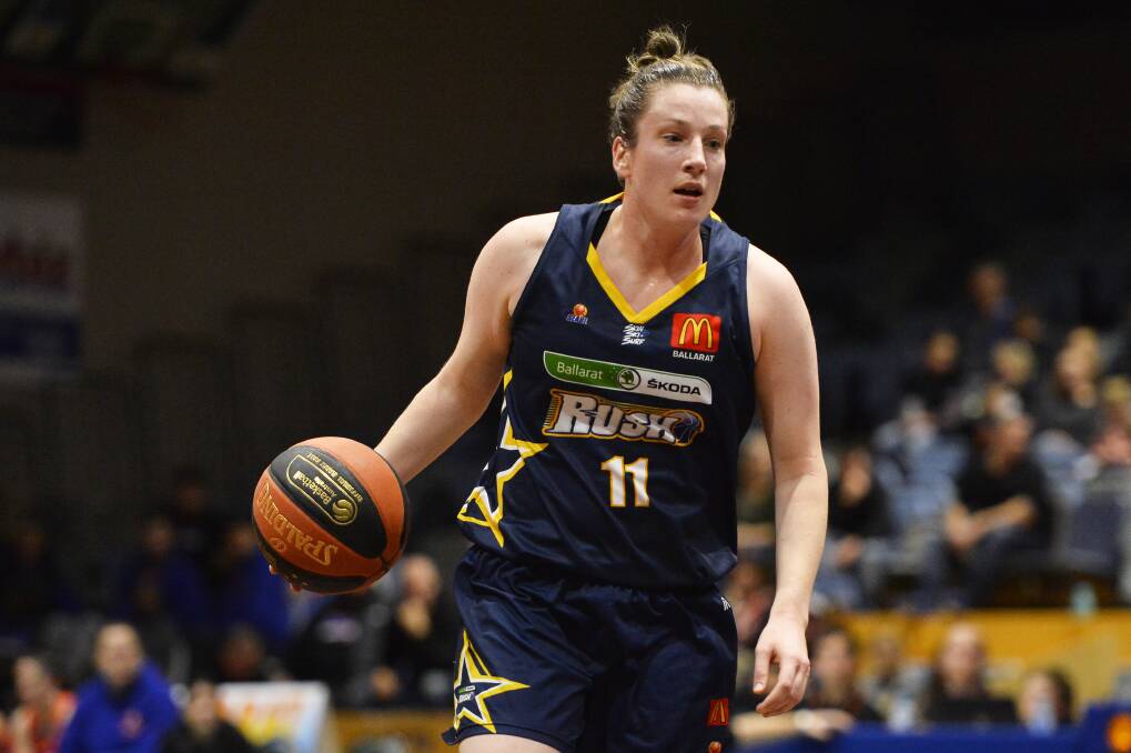 BALLING: Kristy Rinaldi playing for the Ballarat in 2018.