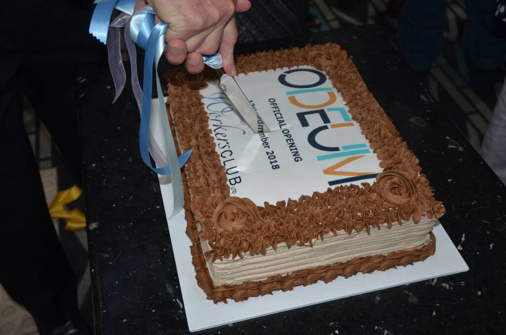 Celebration: Cutting the cake at the opening of Odeum this month.
