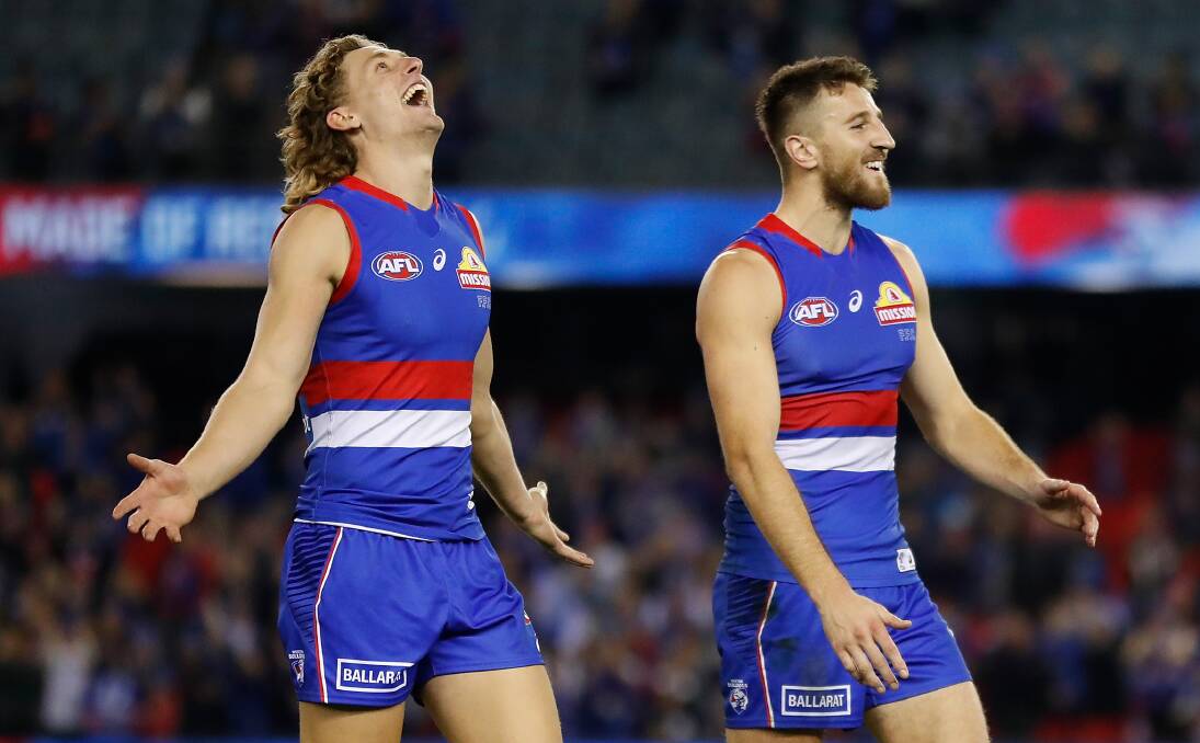 Bulldogs Aaron Naughton and Marcus Bontempelli have been great to watch. Photo: Michael Willson/AFL Photos via Getty Images