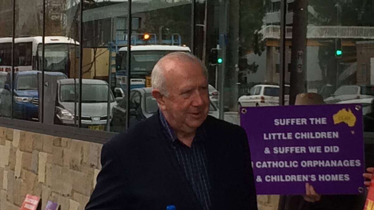 Former Newcastle Anglican Bishop Brian Farran outside Newcastle Courthouse.