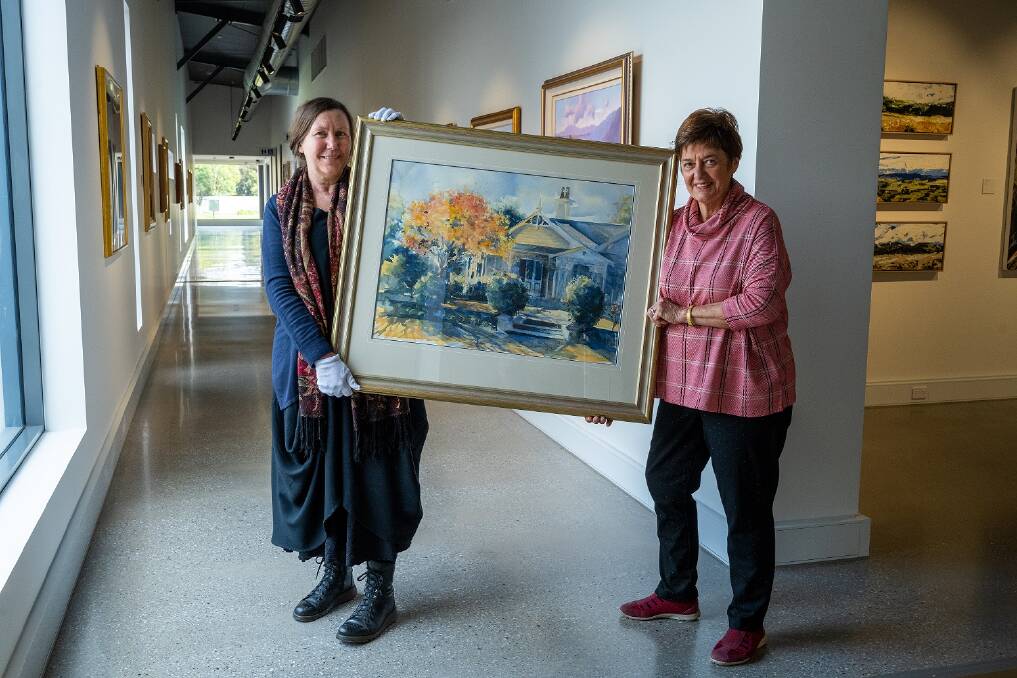 SHOWING: Dr Faye Neilson with artist Vivien Dwyer whose exhibition will open at Singleton Arts and Cultural Centre from 6pm on July 8.