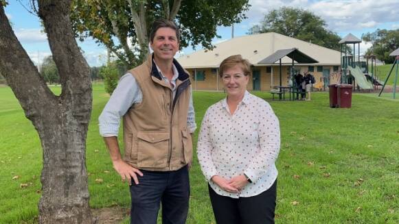 SHOW TIME: Dave Layzell with Singleton Council's Vicki Brereton at Cook Park where some of the Singleton Firelight Festival will be staged. 