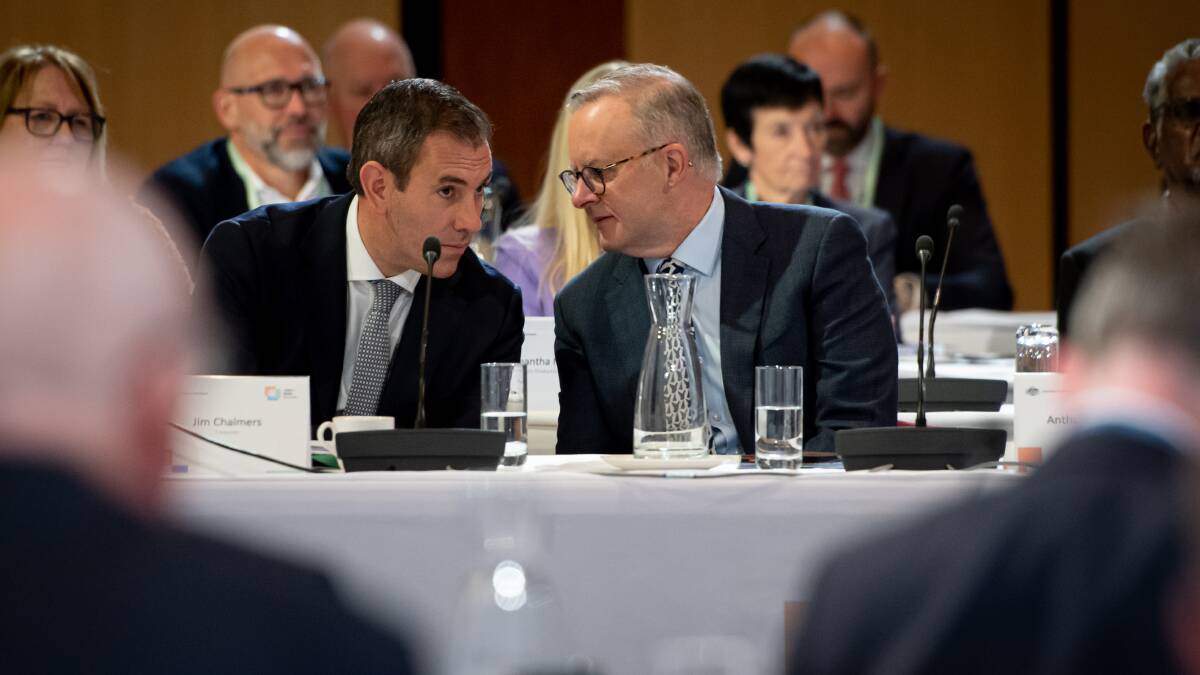Treasurer Jim Chalmers and Prime Minister Anithoiny Albanese at this week's jobs summit in Canberra. Picture by Elesa Kurtz