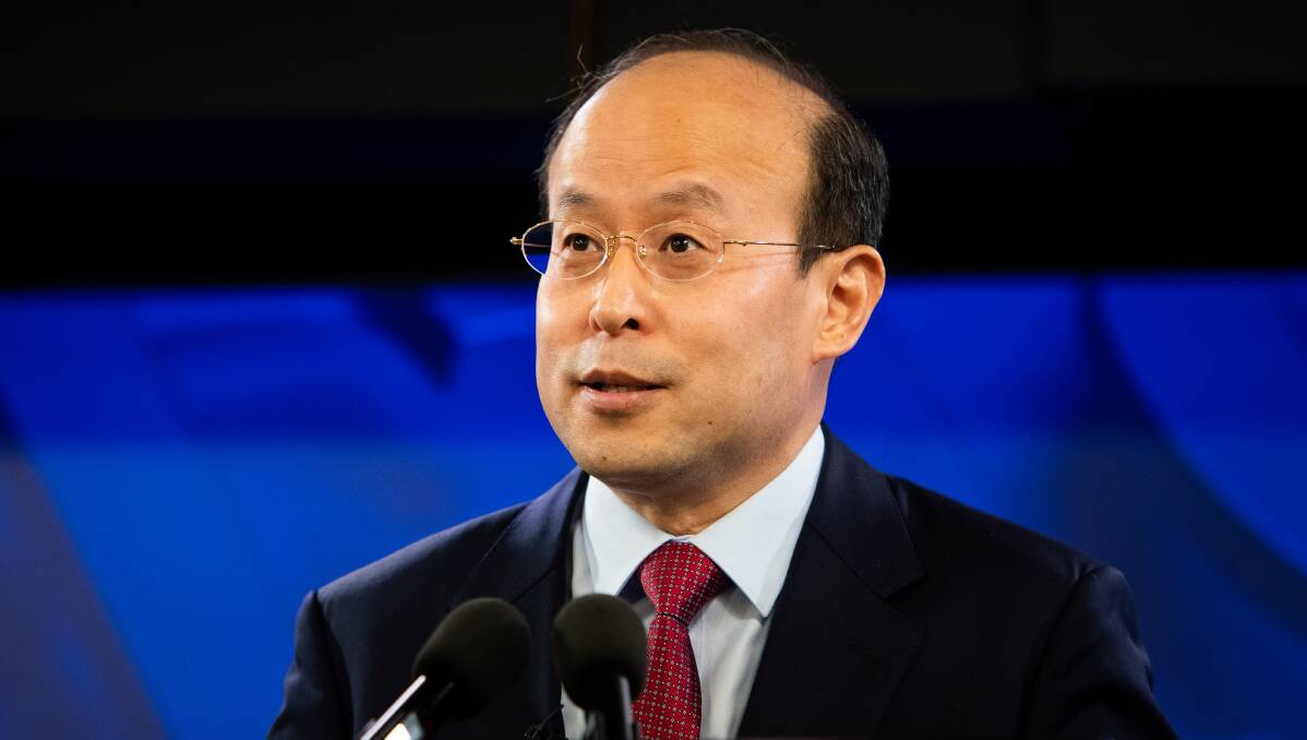 Chinese ambassador Xiao Qian was reserved in his comments at the National Press Club this week. Picture: Elesa Kurtz