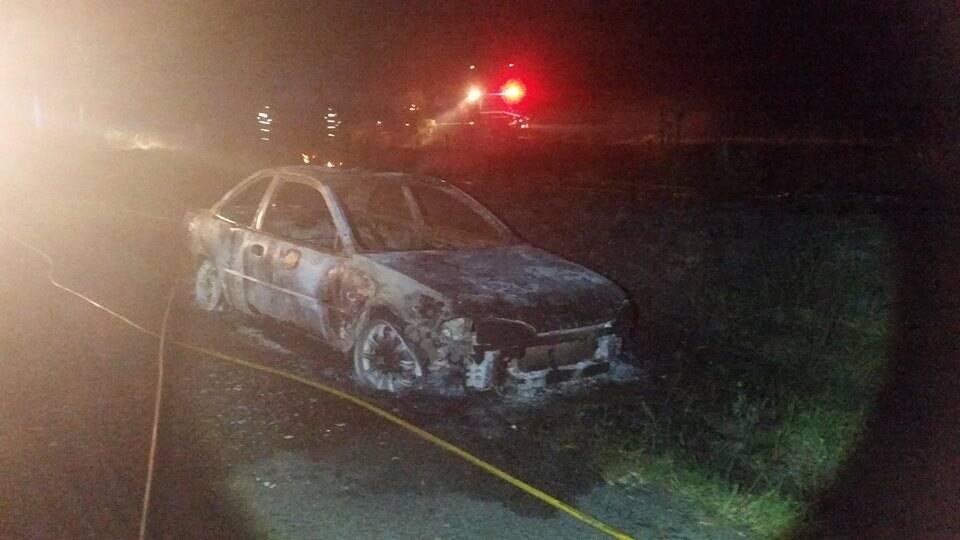 BURNED: The car fire had Mangoola Fire Brigade busy on Tuesday morning. Picture: MANGOOLA FIRE BRIGADE.