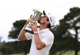 Joaquin Niemann of Chile has won the Australian Open in a sudden-death playoff. (Dan Himbrechts/AAP PHOTOS)