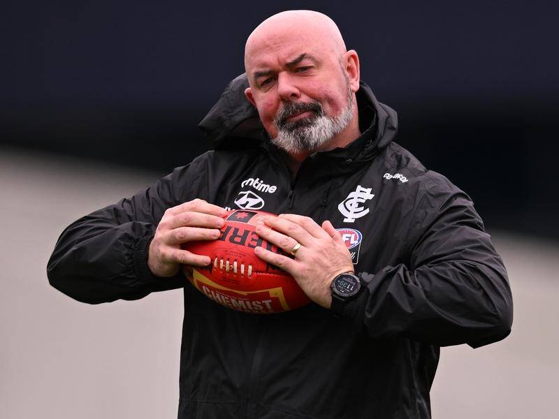 Carlton are looking for a new AFLW head coach after Daniel Harford was let go by the Blues. (James Ross/AAP PHOTOS)