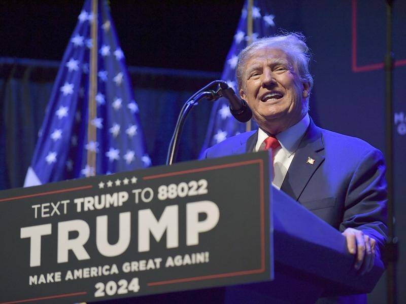 Former US president Donald Trump is holding the first rally of his 2024 campaign in Waco, Texas. (AP PHOTO)