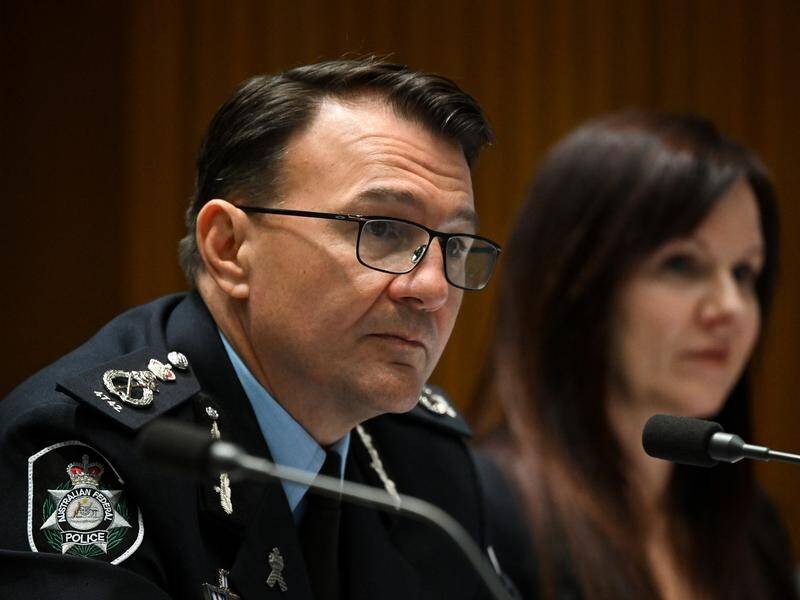 AFP commissioner Reece Kershaw says police are investigating if PwC illegally shared information. (Lukas Coch/AAP PHOTOS)