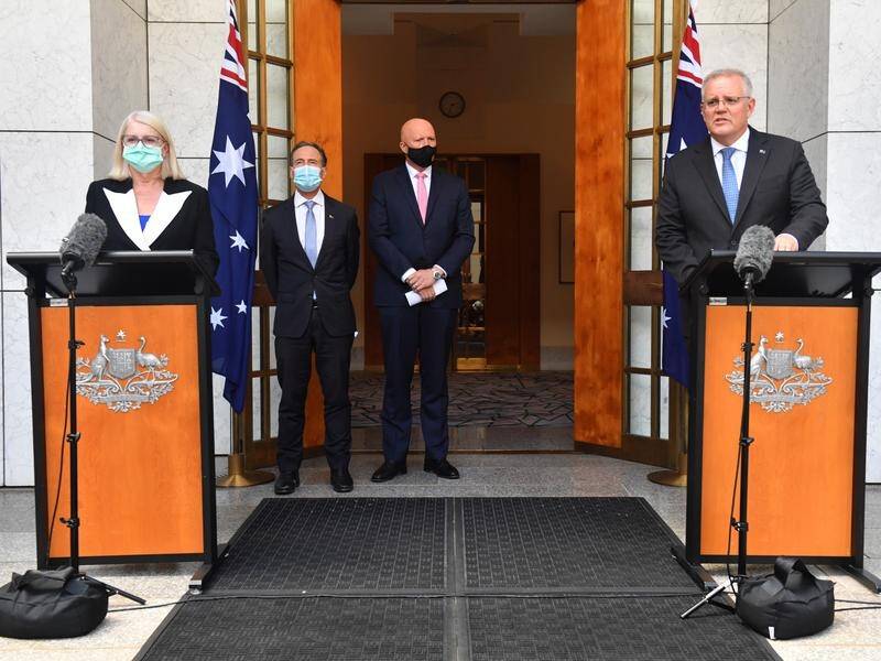 Former home affairs minister Karen Andrews has called for Scott Morrison to resign from parliament. (Mick Tsikas/AAP PHOTOS) Former home affairs minister Karen Andrews has called for Scott Morrison to resign from parliament. (Mick Tsikas/AAP PHOTOS)