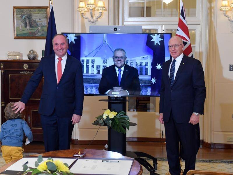 Barnaby Joyce has been sworn in by Governor-General David Hurley at Government House in Canberra.
