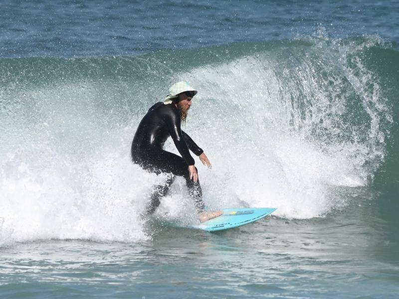 Blake Johnston hopes to surf for 40 hours and catch 500 waves. (Dean Lewins/AAP PHOTOS)