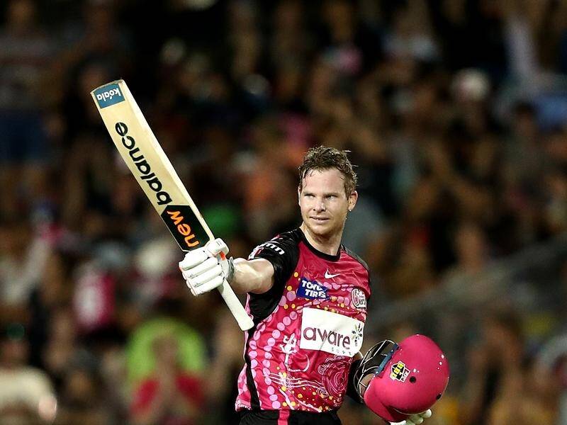 Steve Smith's five-game cameo for the Sydney Sixers earned him BBL team-of-the-tournament selection. (Jason O'BRIEN/AAP PHOTOS)