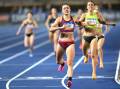 Catriona Bisset continued her sparkling form in the women's 800m at the Brisbane Track Classic. (Darren England/AAP PHOTOS)