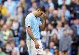 Manchester City's Rodri troops off dismayed after being shown a red card in their win over Forest. (AP PHOTO)